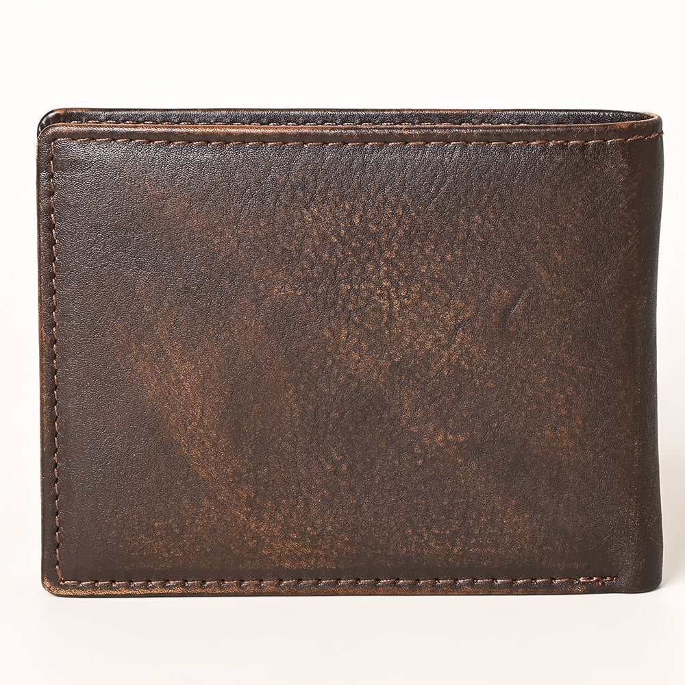 AMERICAN TANNER Genuine Leather Hand Burnished Bifold Wallet For Men Women H3.5 X W4.75 X D0.5