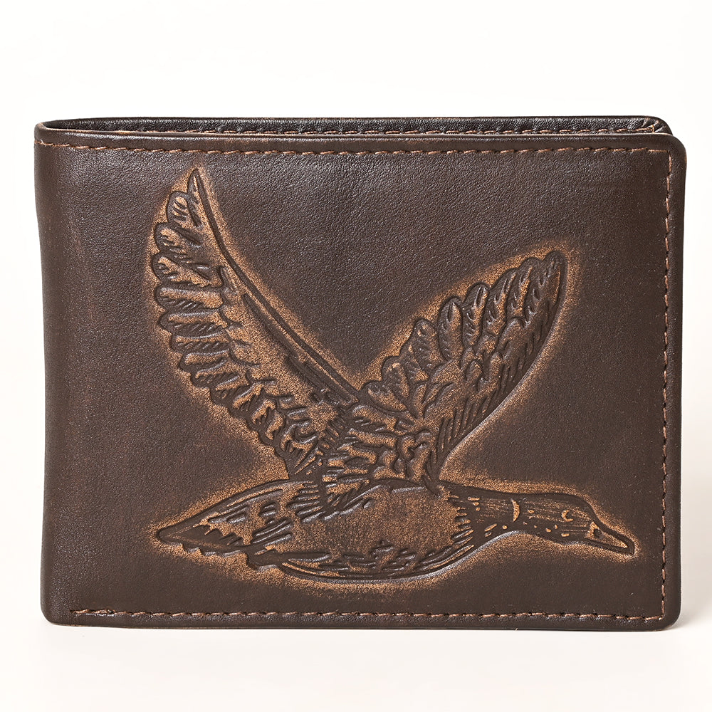 AMERICAN TANNER Genuine Leather Hand Burnished Bifold Wallet For Men Women H3.5 X W4.75 X D0.5