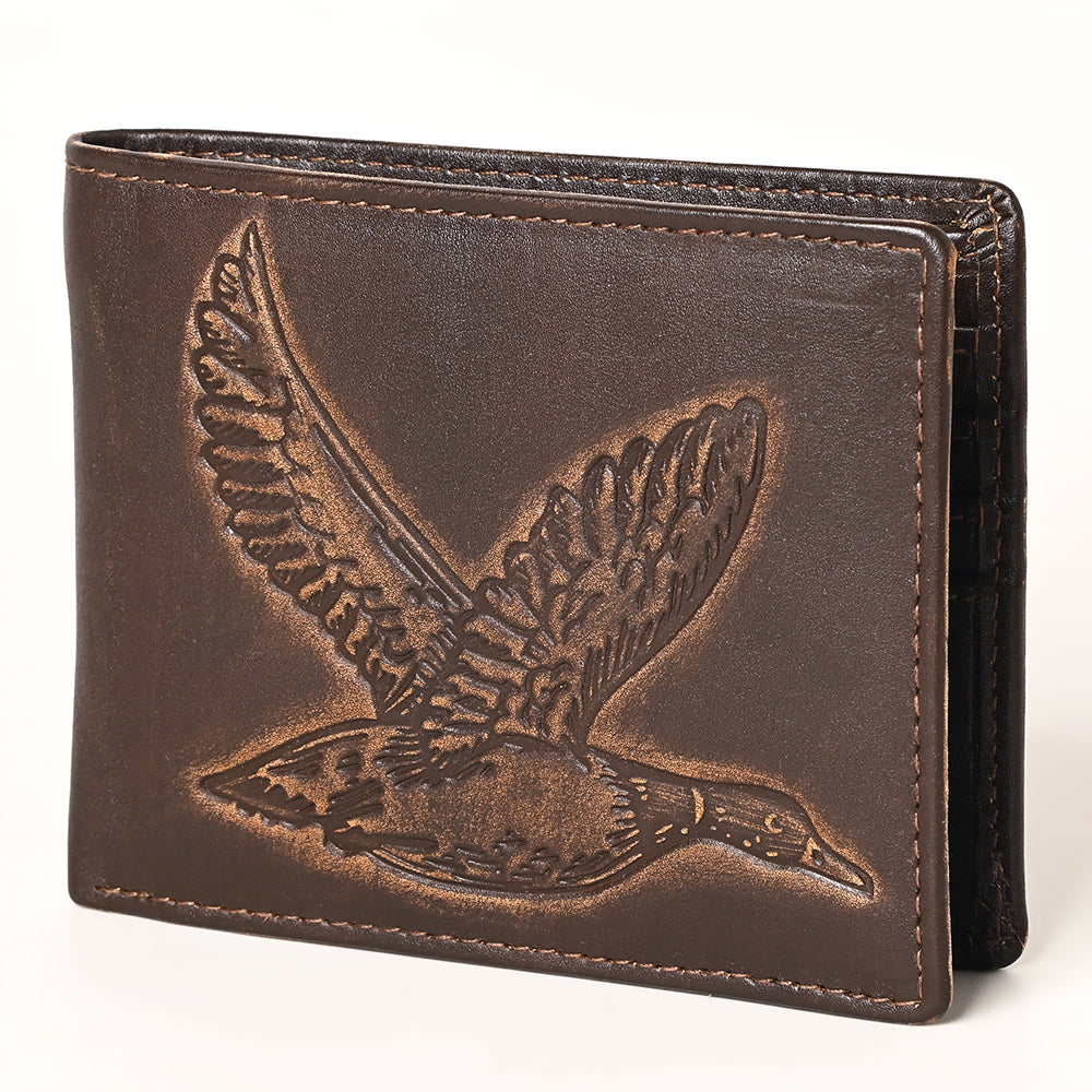 AMERICAN TANNER Genuine Leather Hand Burnished Bifold Wallet For Men Women H3.5 X W4.75 X D0.5