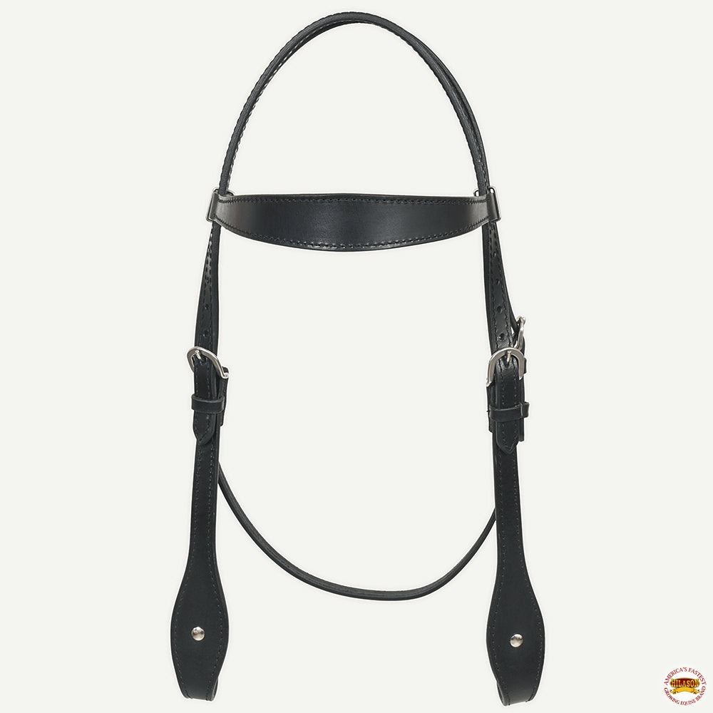 Hilason Western Horse Genuine Leather Headstall Bridle Engraved GS Concho Black