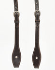 Hilason Western Horse Genuine Leather One Ear Headstall Bridle Engraved GS Concho Brown