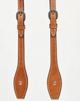 Hilason Western Horse Genuine Leather One Ear Headstall Bridle Engraved GS Concho Chestnut