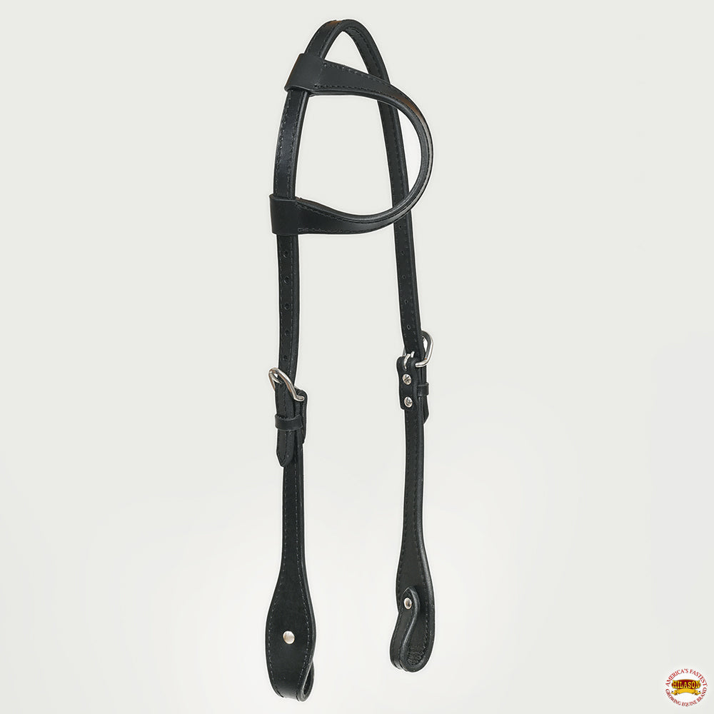 Hilason Horse Genuine Leather One Ear Headstall Bridle GS Concho Black