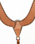 HILASON Western Genuine Leather Horse U Shaped Breast Collar Oiled Tan