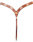 HILASON Western Genuine Leather Horse V Shaped Breast Collar Oiled Tan