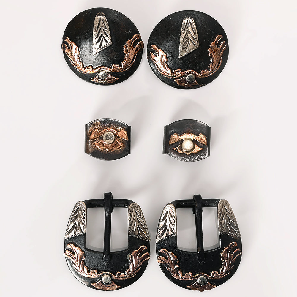 Hilason Western German Silver Hand Engraved Horse Tack Set Buckle Concho