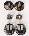 Hilason Western German Silver Hand Engraved Horse Tack Set Buckle Concho