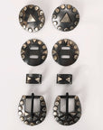 Hilason Western German Silver Hand Engraved Horse Tack Set Buckle Concho
