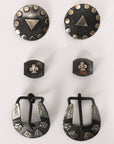 Hilason Western German Silver Hand Engraved Horse Tack Set Buckle Concho