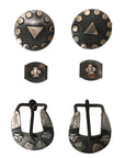 Hilason Western German Silver Hand Engraved Horse Tack Set Buckle Concho