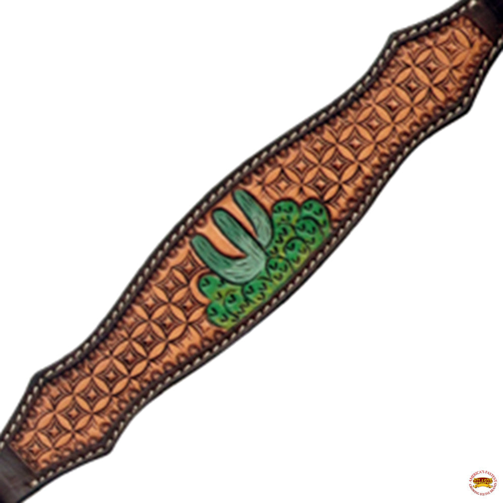 HILASON Western Leather Horse Headstall &amp; Breast Collar Hand Tooled Tan | Leather Headstall | Leather Breast Collar