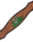 HILASON Western Leather Horse Headstall & Breast Collar Hand Tooled Tan | Leather Headstall | Leather Breast Collar
