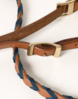 8 Feet Hilason Western Horse American Leather Laced Barrel Roper Reins Brown