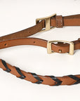 8 Feet Hilason Western Horse American Leather Laced Barrel Roper Reins Brown