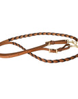 8 Feet Hilason Western Horse American Leather Laced Barrel Roper Reins Brown