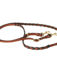 8 Feet Hilason Western Horse American Leather Laced Barrel Roper Reins Brown
