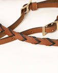 8 Feet Hilason Western Horse American Leather Laced Barrel Roper Reins Brown