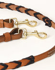 8 Feet Hilason Western Horse American Leather Laced Barrel Roper Reins Brown