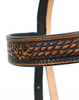 HILASON Western Horse Genuine American Leather Headstall & Breast Collar Set Brown