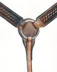 HILASON Western Horse Genuine American Leather Headstall & Breast Collar Set Brown