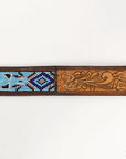 HILASON Western Genuine Leather Belt for Men Women Cowboy Cowgirl Handmade Unisex Full Grain Heavy Duty Tooled Beaded Belt