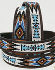 HILASON Western Genuine Leather Belt for Men Women Cowboy Cowgirl Handmade Unisex Full Grain Heavy Duty Tooled Beaded Belt