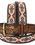 HILASON Western Genuine Leather Belt for Men Women Cowboy Cowgirl Handmade Unisex Full Grain Heavy Duty Tooled Beaded Belt
