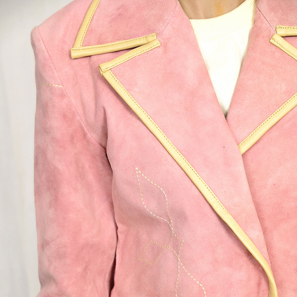 Genuine Vintage  leather Women shirt Blazer jacket  dress ladies girl