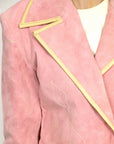 Genuine Vintage  leather Women shirt Blazer jacket  dress ladies girl