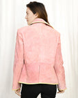 Genuine Vintage  leather Women shirt Blazer jacket  dress ladies girl