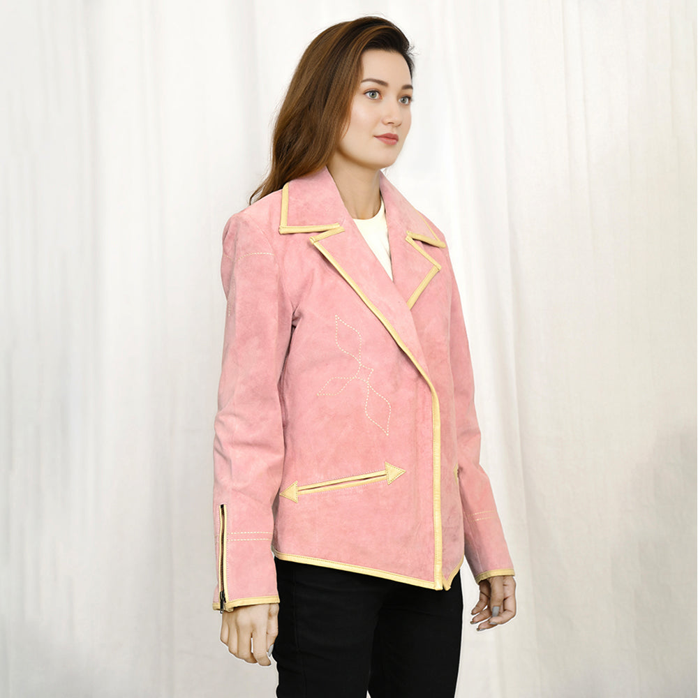 Genuine Vintage  leather Women shirt Blazer jacket  dress ladies girl