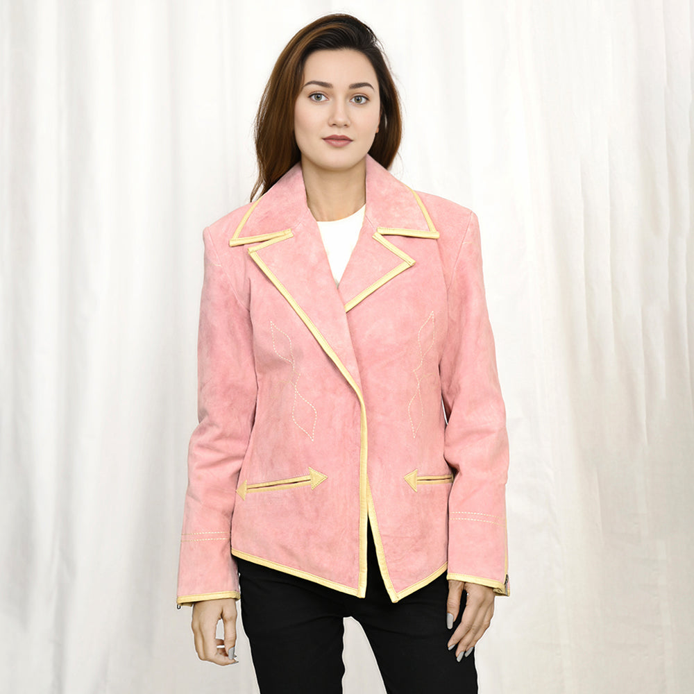 Genuine Vintage  leather Women shirt Blazer jacket  dress ladies girl