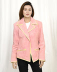 Genuine Vintage  leather Women shirt Blazer jacket  dress ladies girl