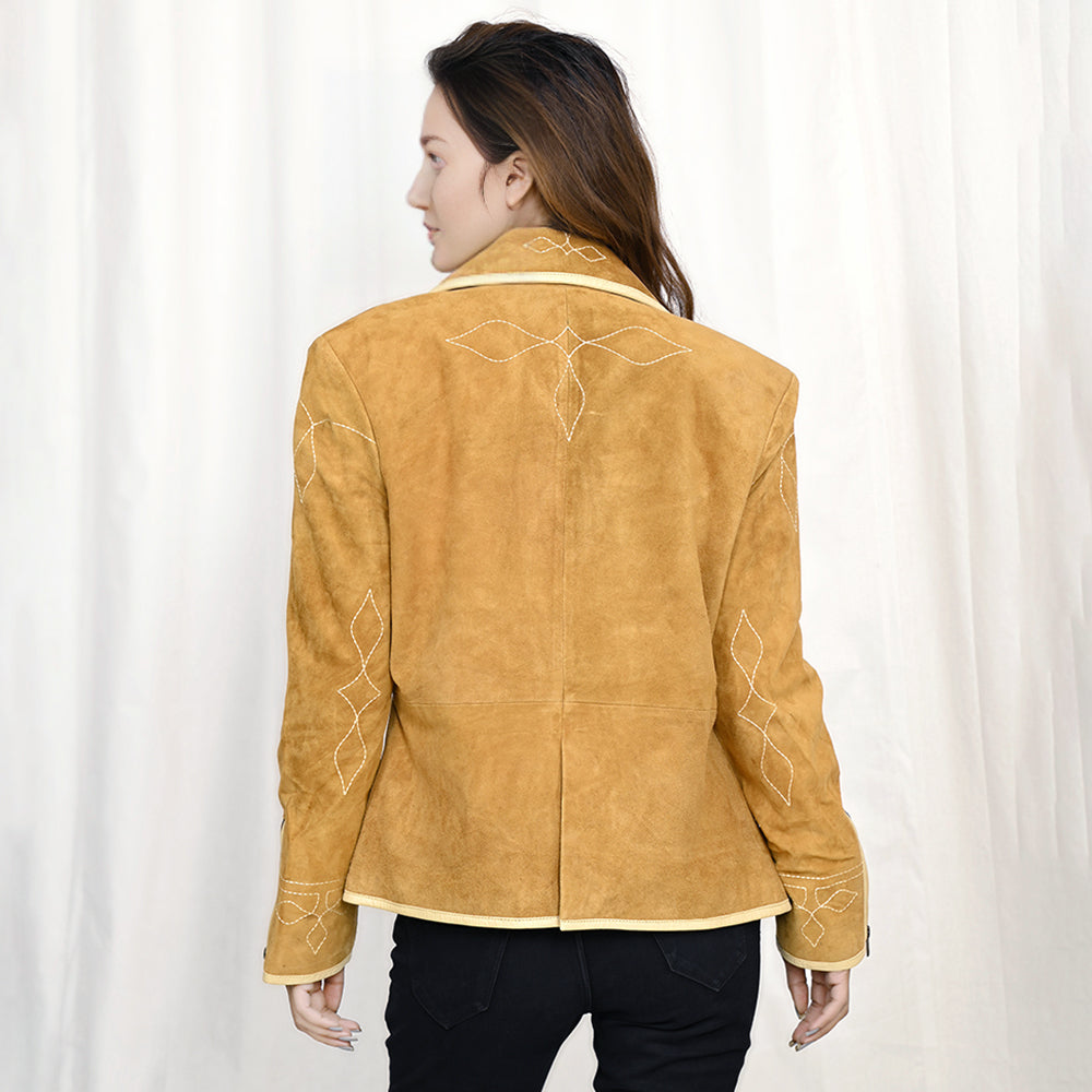 Genuine Vintage  leather Women shirt Blazer jacket  dress ladies girl