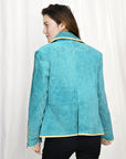 Genuine Vintage  leather Women shirt Blazer jacket  dress ladies girl