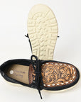American Darling ADFT170 Hand tooled carved genuine leather trim lightweight shoe footwear slip on