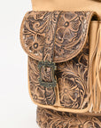 American Darling ADBG1306 Backpack Hand Tooled Genuine Leather Women Bag Western Floral Handbag