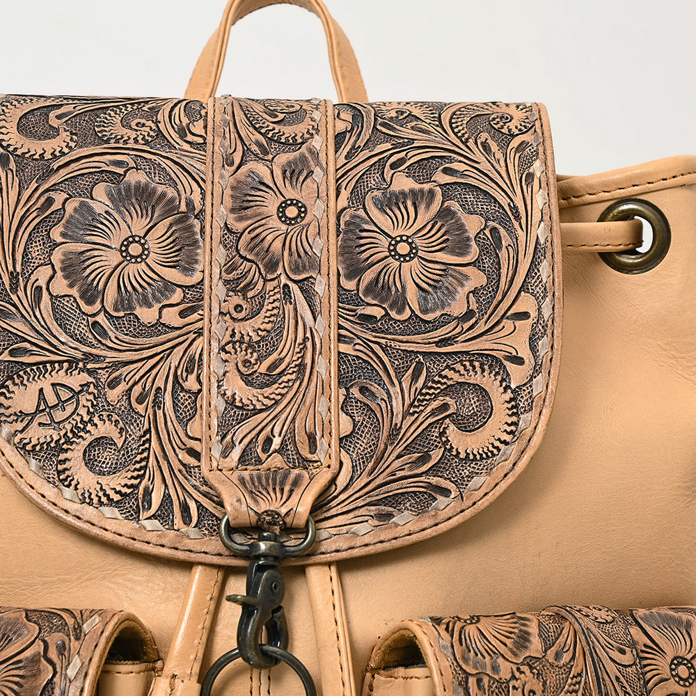 American Darling ADBG1306 Backpack Hand Tooled Genuine Leather Women Bag Western Floral Handbag