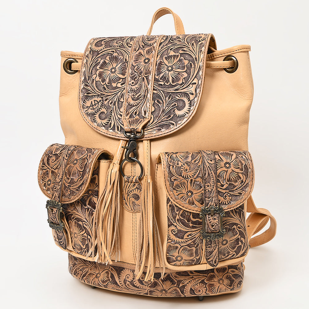 American Darling ADBG1306 Backpack Hand Tooled Genuine Leather Women Bag Western Floral Handbag