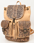 American Darling ADBG1306 Backpack Hand Tooled Genuine Leather Women Bag Western Floral Handbag