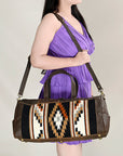 OHLAY OHA101A DUFFEL Upcycled Wool Genuine Leather women bag western handbag purse