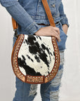 American Darling ADBG1315 Hand Tooled Hair-On Genuine Leather Women Bag Western Handbag Purse