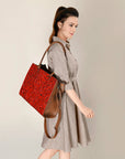 American Darling ADBG1317 Hand Tooled Genuine Leather Women Bag Western Handbag Purse