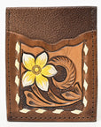 American Darling ADCCG103 Floral Western Hand Tooled Genuine Leather Women Card-Holder