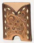 American Darling ADCCG105 Floral Western Hand Tooled Genuine Leather Women & Man Card-Holder