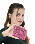 American Darling Wallet Hand Tooled Genuine Leather Women Bag Western Handbag Purse