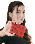 American Darling Wallet Hand Tooled Genuine Leather Women Bag Western Handbag Purse