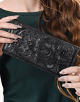 American Darling Wallet Hand Tooled Genuine Leather Women Bag Western Handbag Purse