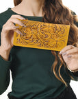 American Darling Wallet Hand Tooled Genuine Leather Women Bag Western Handbag Purse