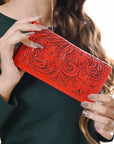 American Darling Wallet Hand Tooled Genuine Leather Women Bag Western Handbag Purse